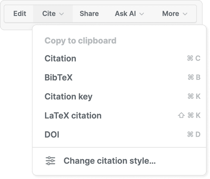 Copy citations to clipboard